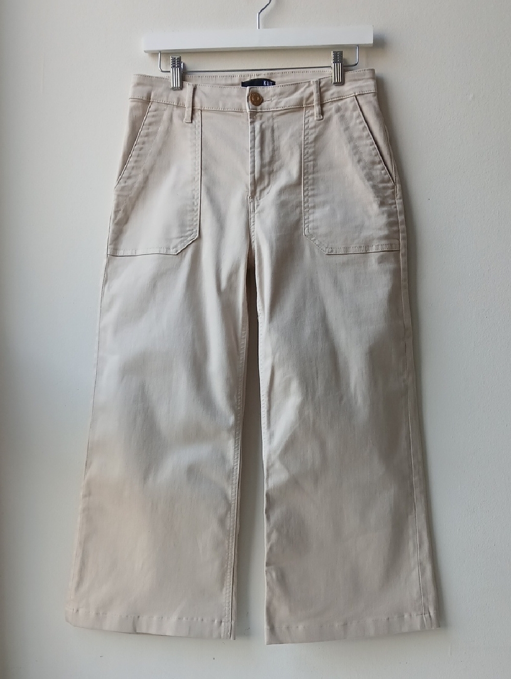 Kut From The Kloth Wide Leg Crop Utility Pants Cream Women's 6